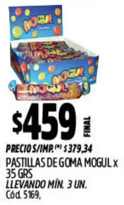 Supermercados Yaguar Mogul pastillas de goma oferta