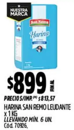Supermercados Yaguar San remo harina leudante oferta