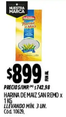 Supermercados Yaguar San remo harina de maiz oferta