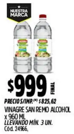 Supermercados Yaguar San remo vinagre alcohol oferta