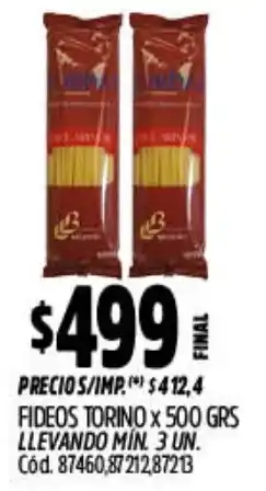 Supermercados Yaguar Torino fideos oferta
