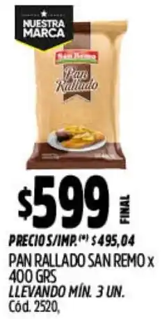 Supermercados Yaguar San remo pan rallado oferta