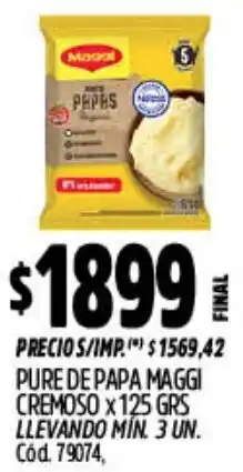 Supermercados Yaguar Maggi pure de papa cremoso oferta