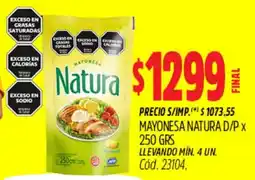 Supermercados Yaguar Natura mayonesa d/p oferta
