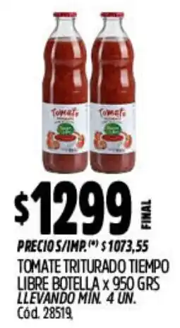 Supermercados Yaguar Tomate triturado tiempo libre botella oferta