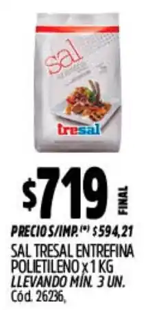 Supermercados Yaguar Sal tresal entrefina polietileno oferta