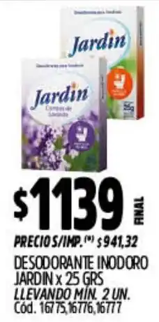 Supermercados Yaguar Jardin desodorante inodoro oferta