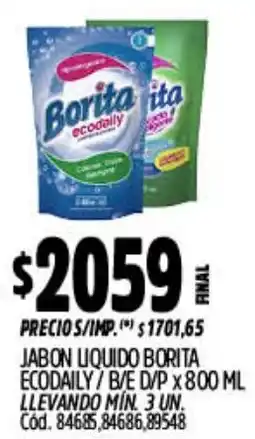 Supermercados Yaguar Jabon liquido borita ecodaily/b/e d/p oferta