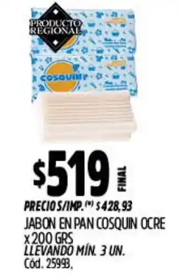 Supermercados Yaguar Jabon en pan cosquin ocre oferta