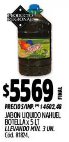 Supermercados Yaguar Nahuel jabon liquido botella oferta