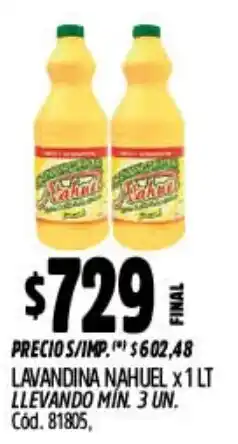 Supermercados Yaguar Nahuel lavandina oferta