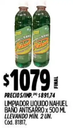 Supermercados Yaguar Nahuel limpiador liquido bano antisarro oferta