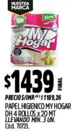 Supermercados Yaguar My hogar papel higienico dh oferta