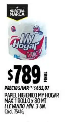 Supermercados Yaguar My hogar papel higienico max oferta