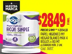 Supermercados Yaguar My hogar papel higienico blanco max oferta