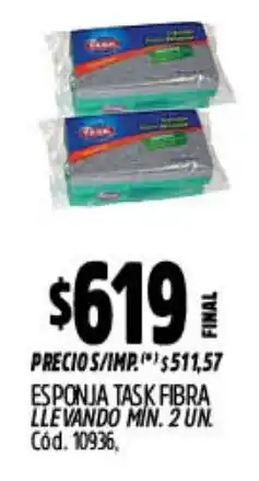 Supermercados Yaguar Task esponja fibra oferta