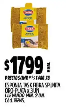 Supermercados Yaguar Task esponja fibra spunita oro-plata oferta