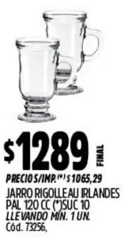 Supermercados Yaguar Jarro rigolleau irlandes pal oferta