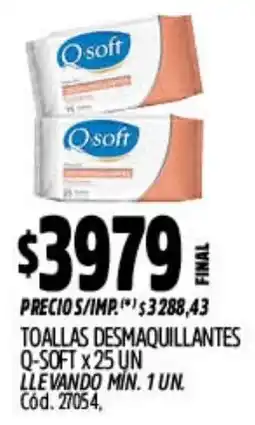 Supermercados Yaguar Q-soft toallas desmaquillantes oferta