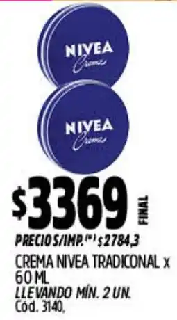 Supermercados Yaguar Nivea crema tradiconal oferta
