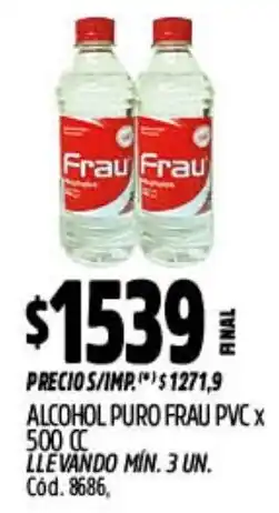 Supermercados Yaguar Frau alcohol puro pvc oferta