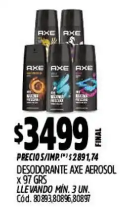 Supermercados Yaguar Axe desodorante aerosol oferta
