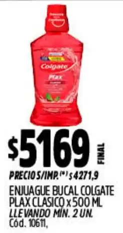 Supermercados Yaguar Colgate enjuague bucal plax clasico oferta