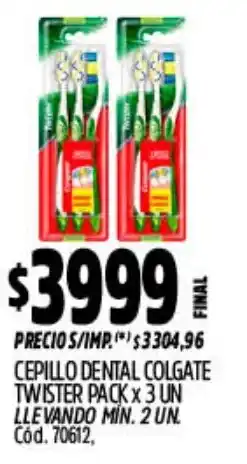 Supermercados Yaguar Colgate cepillo dental twister pack oferta