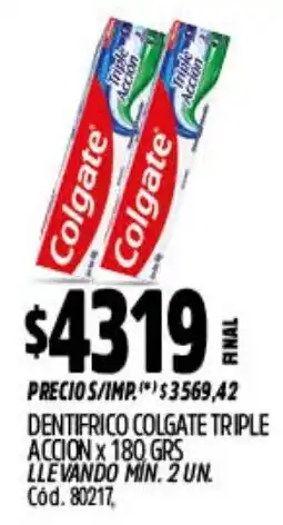 Supermercados Yaguar Colgate dentifrico triple accion oferta
