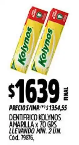 Supermercados Yaguar Kolynos dentifrico amarilla oferta