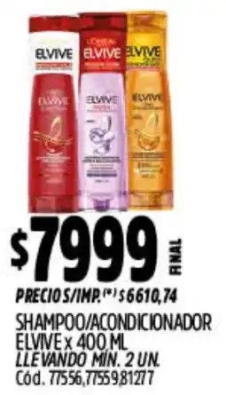 Supermercados Yaguar Elvive shampoo/acondicionador oferta