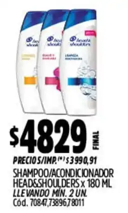 Supermercados Yaguar Head & Shoulders shampoo/acondicionador oferta