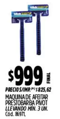 Supermercados Yaguar Gillette maquina de afeitar prestobarba pivot oferta