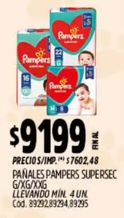 Supermercados Yaguar Pampers pañales supersec oferta