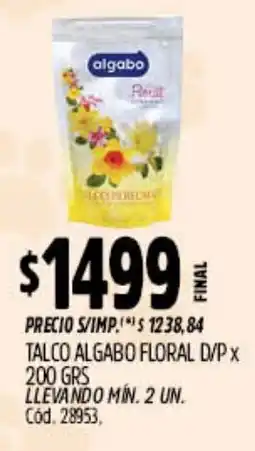 Supermercados Yaguar Algabo talco floral d/p oferta