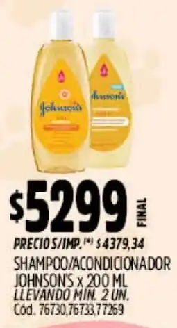 Supermercados Yaguar Johnson's shampoo/acondicionador oferta