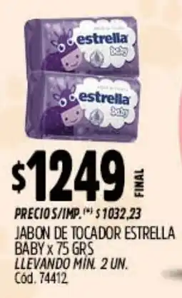 Supermercados Yaguar Estrella baby jabon de tocador oferta
