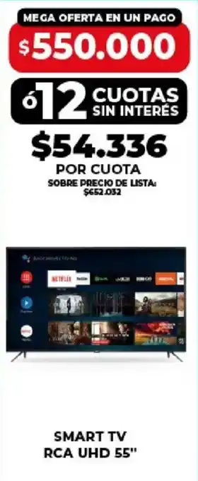 Rca smart tv 55" uhd