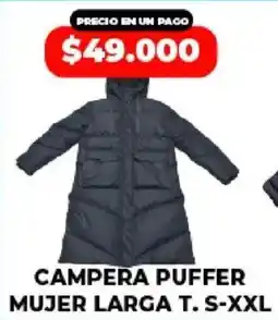 Supermayorista Vital Campera puffer mujer larga oferta