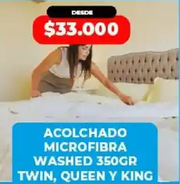 Supermayorista Vital Acolchado microfibra washed twin, queen y king oferta