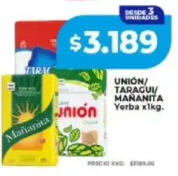 Supermayorista Vital Unión/ taragui mañanita yerba oferta