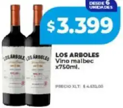 Supermayorista Vital Los arboles vino malbec oferta