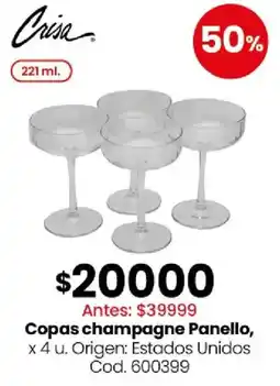 Coto Crisa copas champagne panello oferta