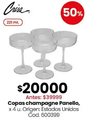 Crisa copas champagne panello