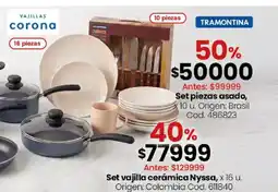 Coto Set vajilla cerámica Nyssa, oferta