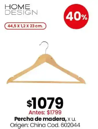 Home design percha de madera