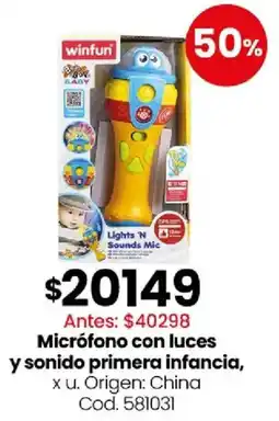 Coto Winfun micrófono con luces y sonido primera infancia oferta