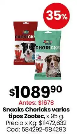 Coto Zootec snacks choricks varios tipos oferta