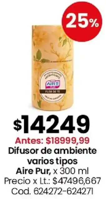 Aire pur difusor de ambiente varios tipos