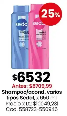 Coto Sedal shampoo/acond. varios tipos oferta